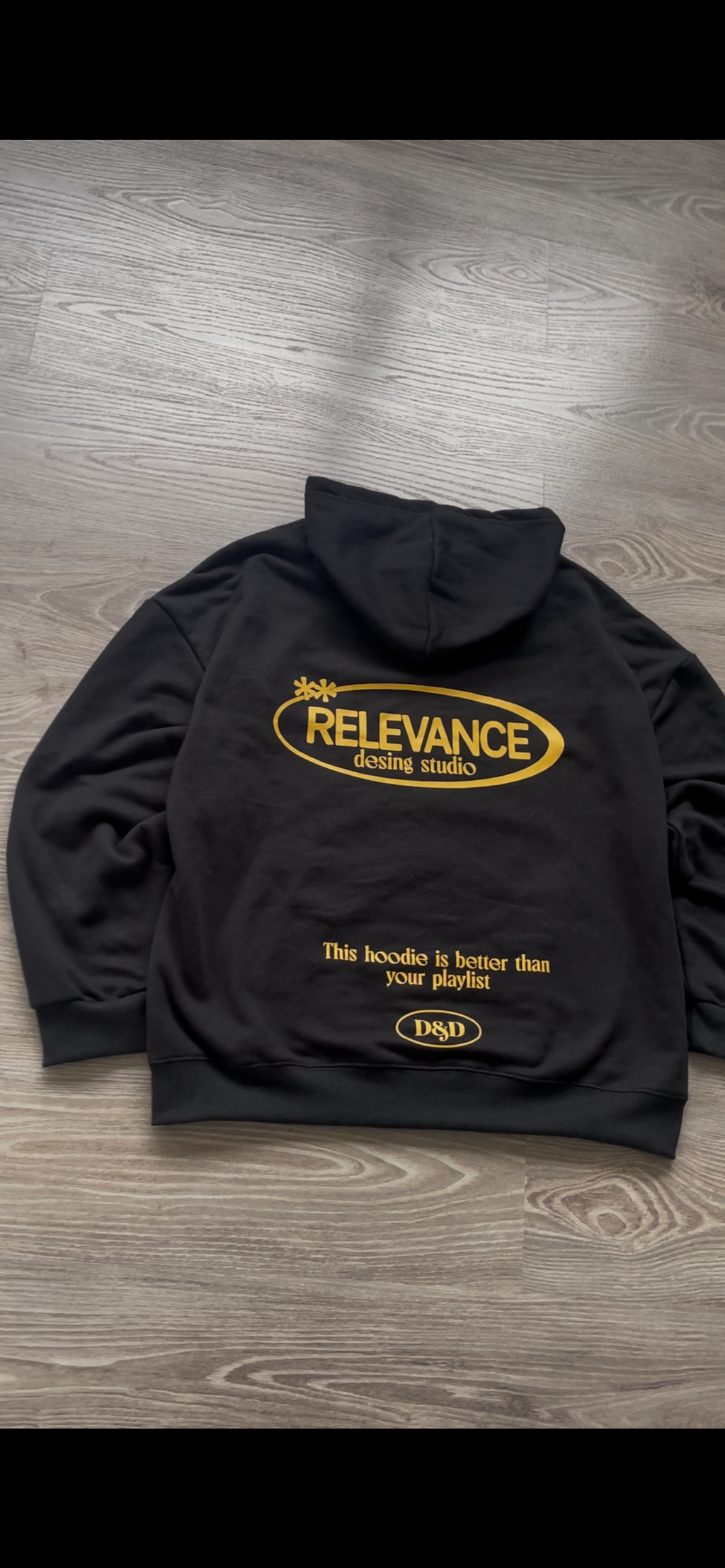 Sudadera Oversized Negra RELEVANCE